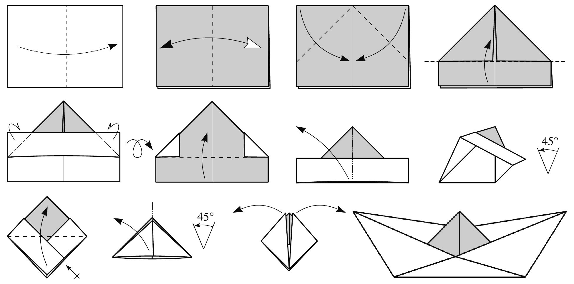Кораблик оригами инструкция